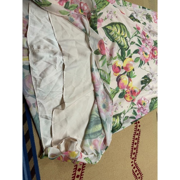 H&M CONSCIOUS Pink Floral Chiffon Maxi Dress Sleeveless Keyhole Neck NEW Size L - Picture 8 of 8